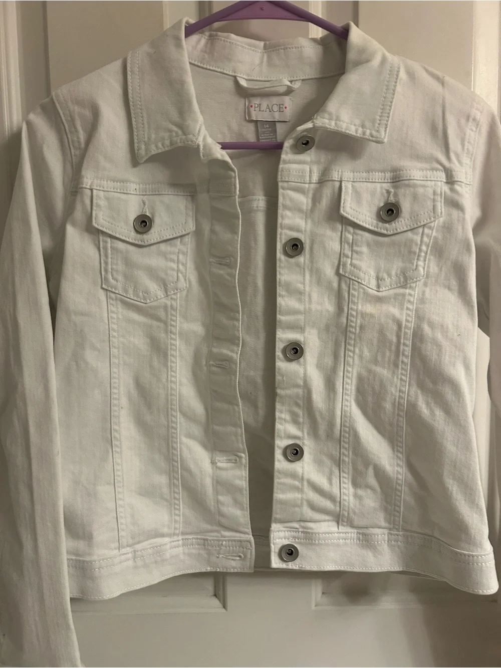 Girls Children's Place White Denim Jean Jacket